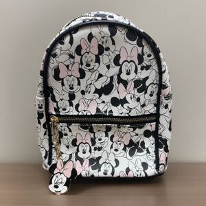 Bio World Disney Minnie Mouse Mini Backpack Purse With Keychain Pink Adjustable
